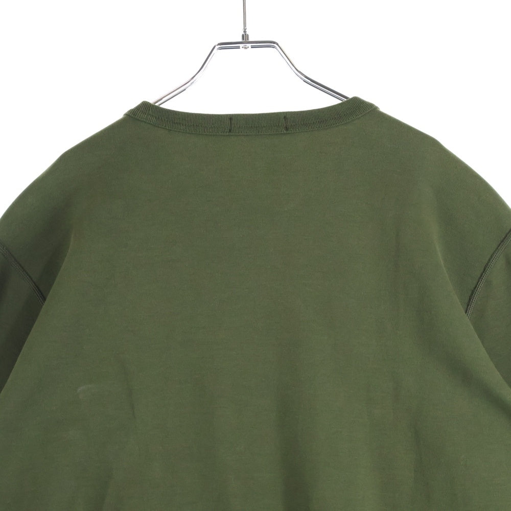 POLO RALPH LAUREN(ポロラルフローレン) スモールポニー刺繍 Vガゼット クルーネック スウェット トレーナー カーキ