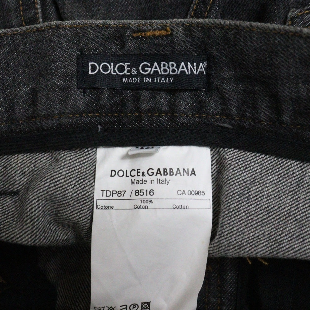 DOLCE & GABBANA(ドルチェアンドガッバーナ) 03AW Archive Bondage Pants アーカイブ ボンテージ デニムパンツ グレー/グリーン