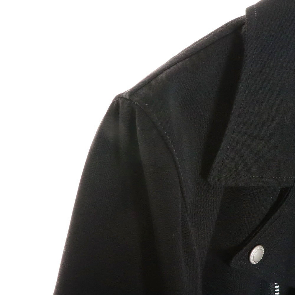 JUNYA WATANABE COMME des GARCONS(ジュンヤワタナベ コムデギャルソン) 19SS AD2028 裾リブ ウール ダブルライダースジャケット ブラック JC-J013