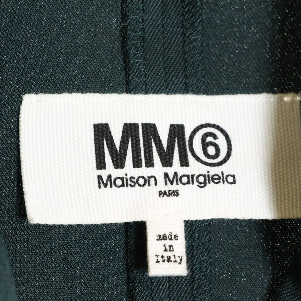 MM6 Maison Margiela(エムエムシックスメゾンマルジェラ) 20AW ピークドラペル ワイドジレ ノースリーブプルオーバージャケット グリーン レディース S52FB0054 S47848