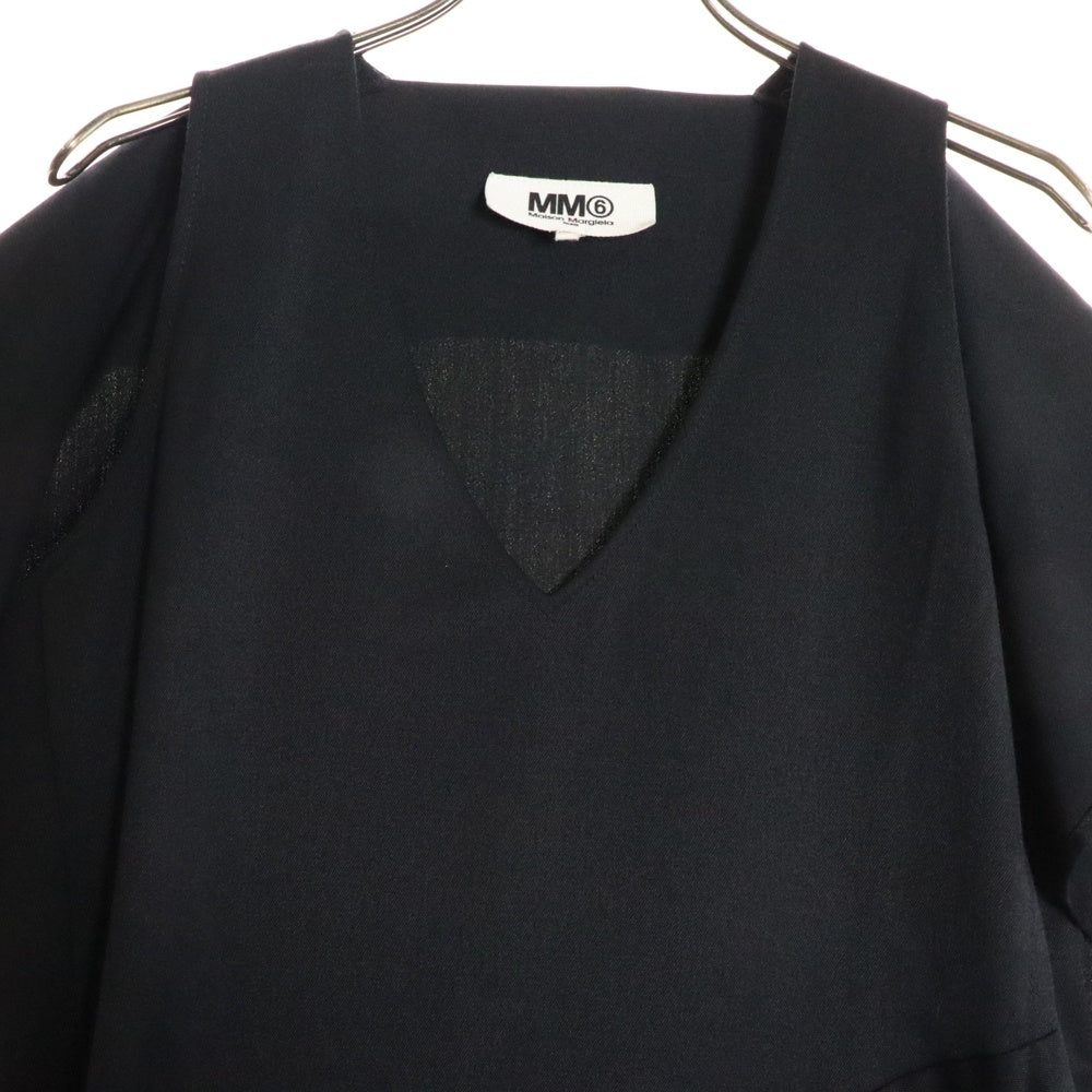 MM6 Maison Margiela(エムエムシックスメゾンマルジェラ) 18SS 変形デザイン ノースリーブ ワンピース ブラック レディース S52CT0281 S47848