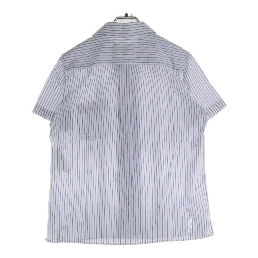 tricot COMME des GARCONS(トリコ コム デ ギャルソン) 16SS AD2015 レースライン 丸襟 ストライプコットンブラウス 半袖シャツ ブルー/ホワイト レディース TQ-B016