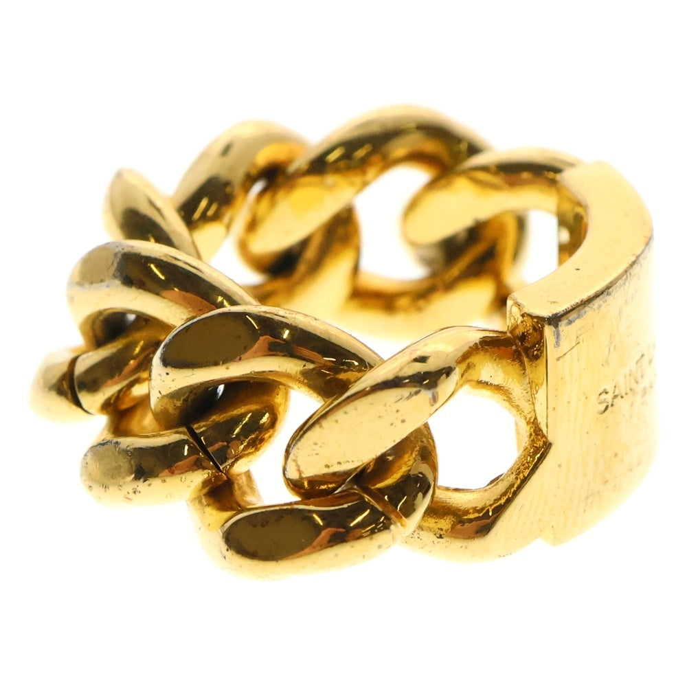 SAINT LAURENT PARIS(サンローランパリ) BAGUE CHAINE GOURMET チャンキー チェーンリング ゴールド