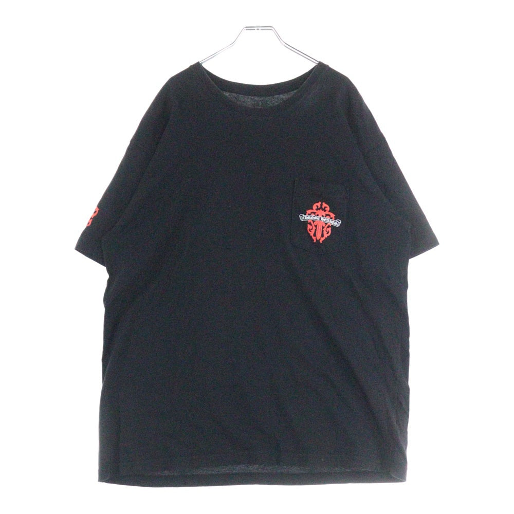 CHROME HEARTS(クロムハーツ) VINE DAGGER POCKET TEE ヴァインダガー 半袖ポケットTシャツ カットソー ブラック/レッド