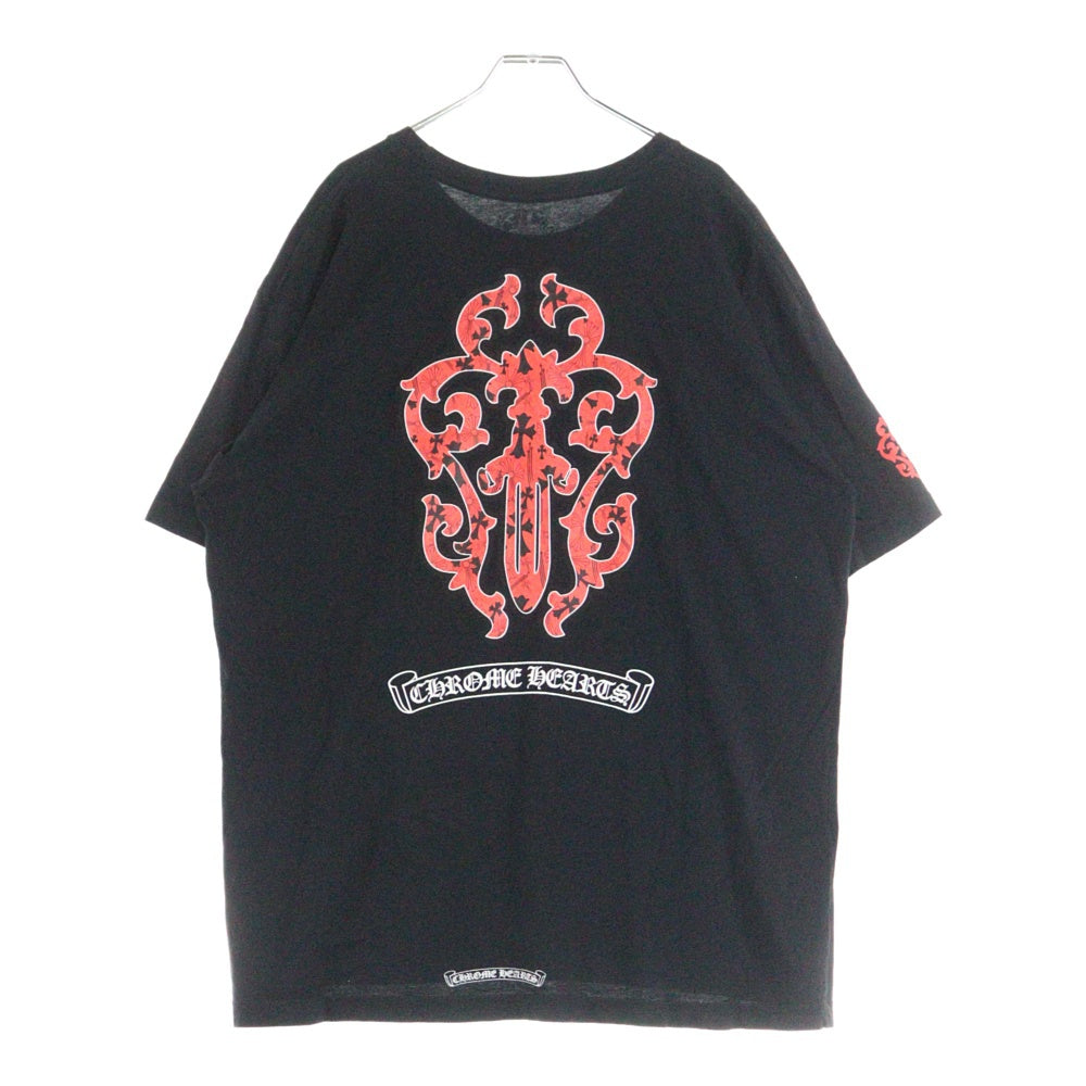 CHROME HEARTS(クロムハーツ) VINE DAGGER POCKET TEE ヴァインダガー 半袖ポケットTシャツ カットソー ブラック/レッド