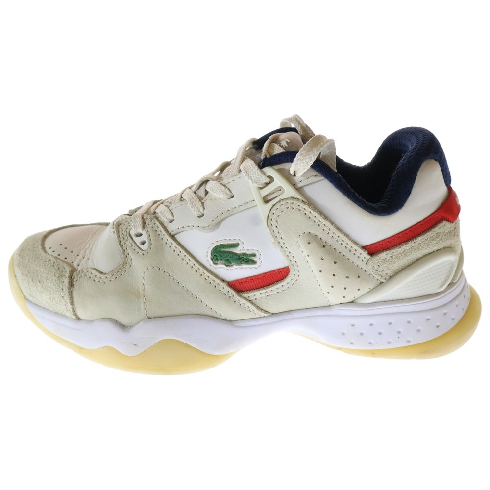 LACOSTE(ラコステ) スウェード切り替え レザーローカットスニーカー レディース ホワイト/ベージュ SF01041