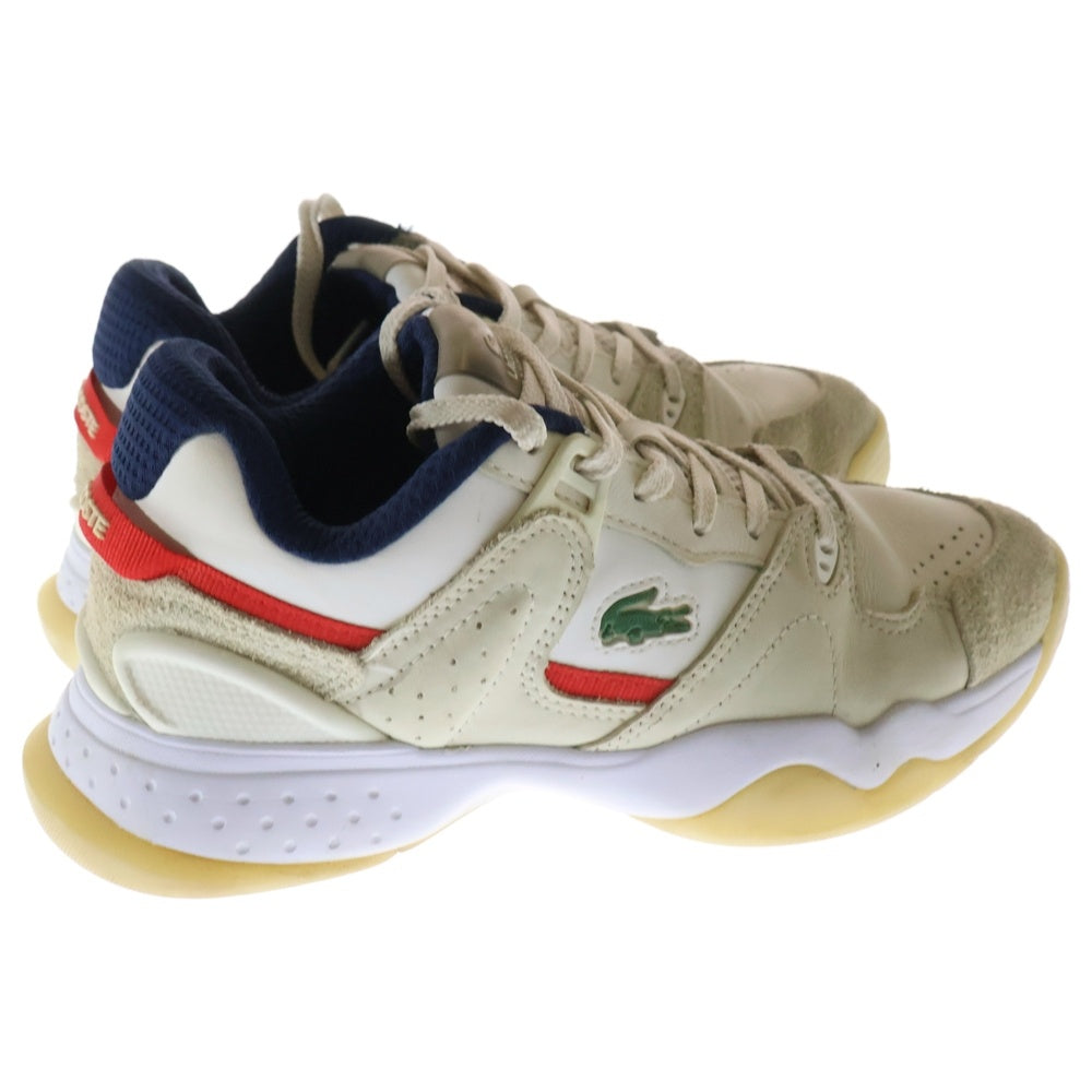 LACOSTE(ラコステ) スウェード切り替え レザーローカットスニーカー レディース ホワイト/ベージュ SF01041