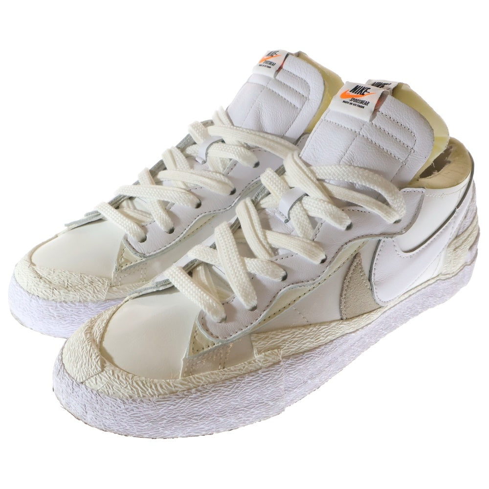 NIKE(ナイキ) ×SACAI BLAZER LOW WHITE PATENT LEATHER サカイ ブレイザー パテント レザーローカットスニーカー ホワイト US11/29cm DM6443-100