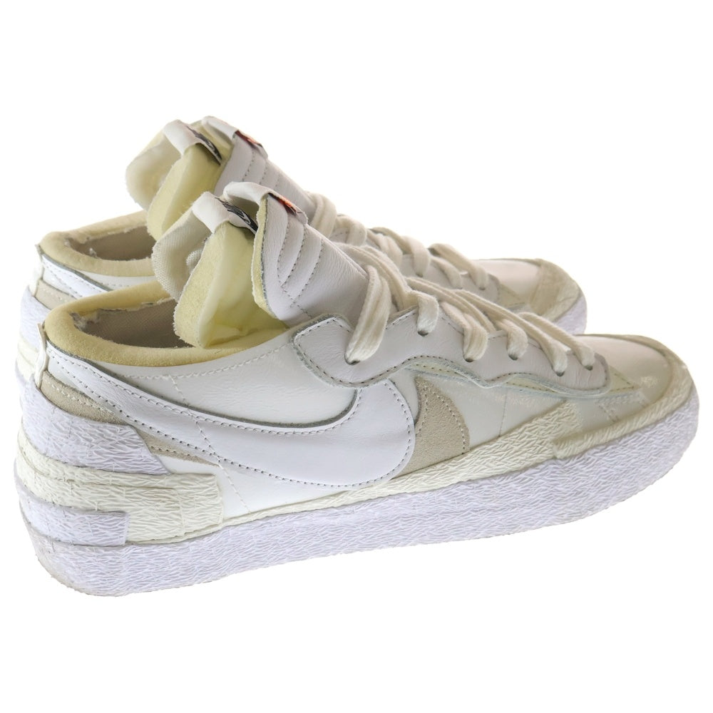 NIKE(ナイキ) ×SACAI BLAZER LOW WHITE PATENT LEATHER サカイ ブレイザー パテント レザーローカットスニーカー ホワイト US11/29cm DM6443-100