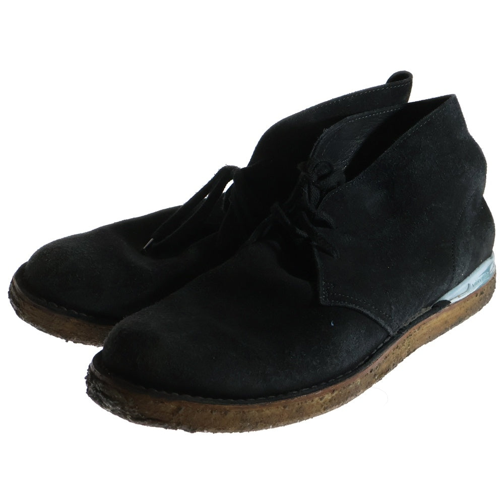 VISVIM(ヴィスヴィム) ロゴ刻印 スウェードレザーショートブーツ ブラック V10007105-01