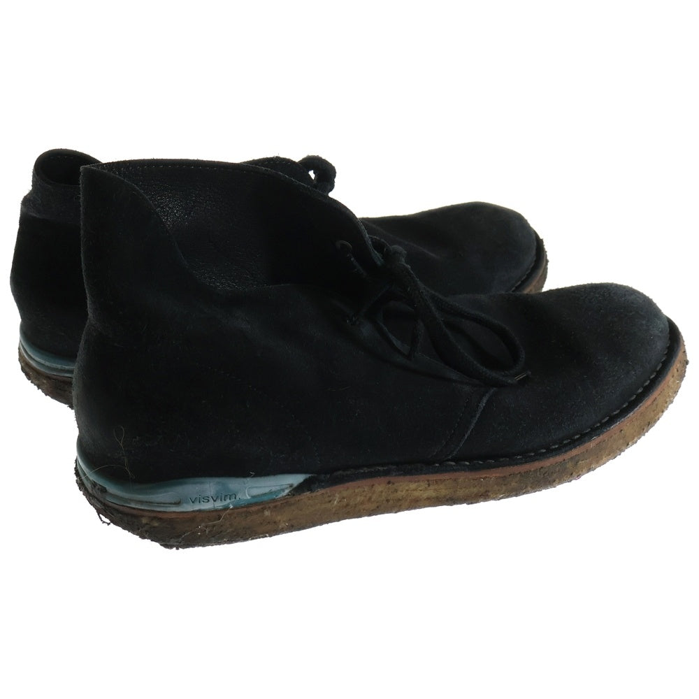 VISVIM(ヴィスヴィム) ロゴ刻印 スウェードレザーショートブーツ ブラック V10007105-01
