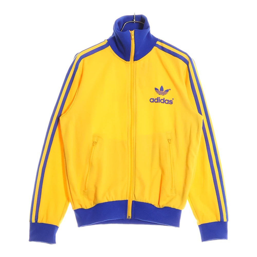 adidas(アディダス) 70S復刻 TRACK TOP JKT フロッキーロゴ トラックジャケット イエロー/ブルー GE0852