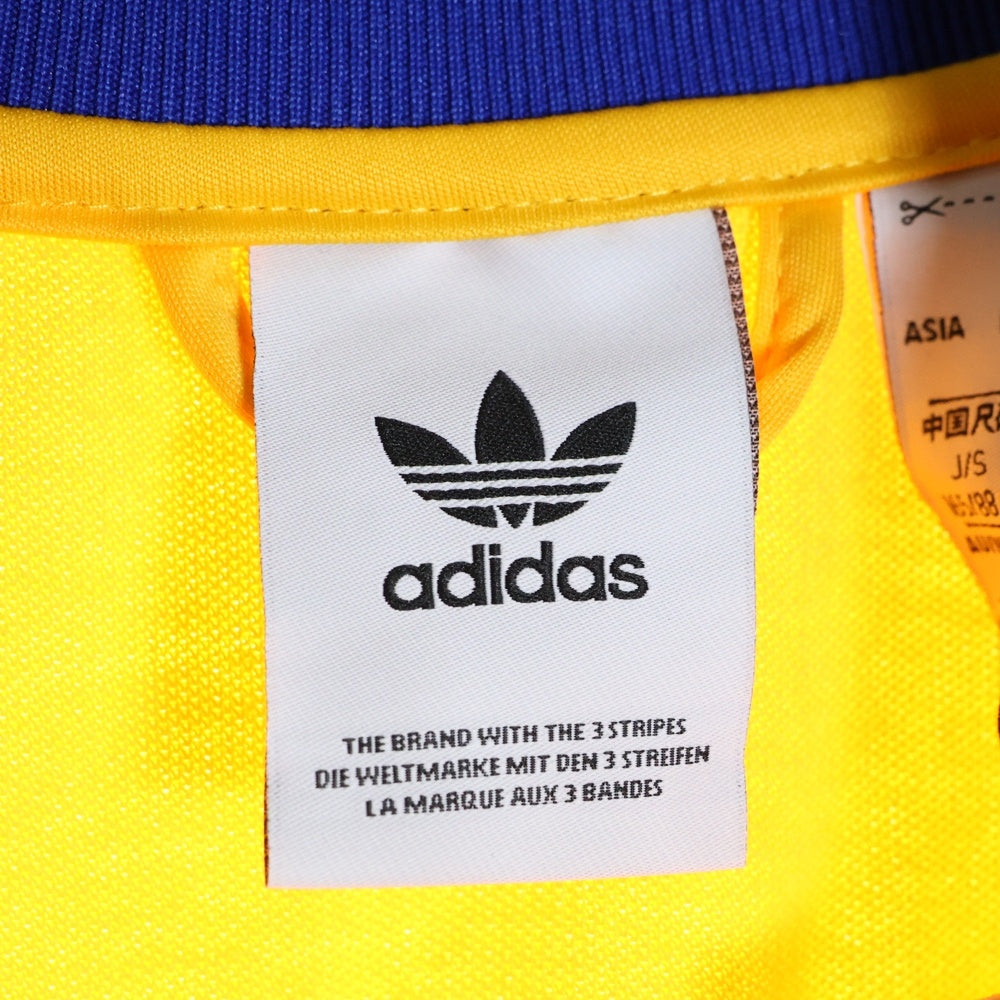 adidas(アディダス) 70S復刻 TRACK TOP JKT フロッキーロゴ トラックジャケット イエロー/ブルー GE0852