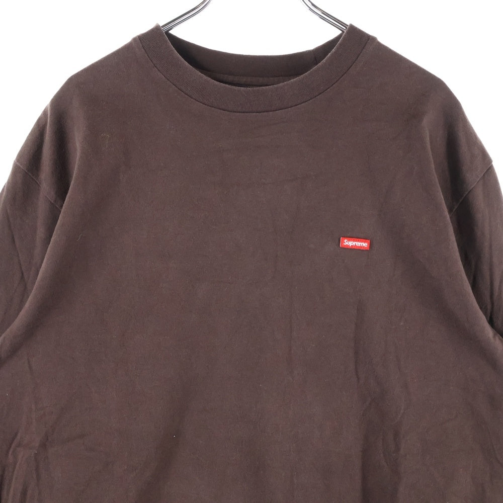 SUPREME(シュプリーム) 22SS Small Box Logo L/S Tee スモール ボックス ロゴ クルーネック カットソー 長袖Tシャツ ブラウン