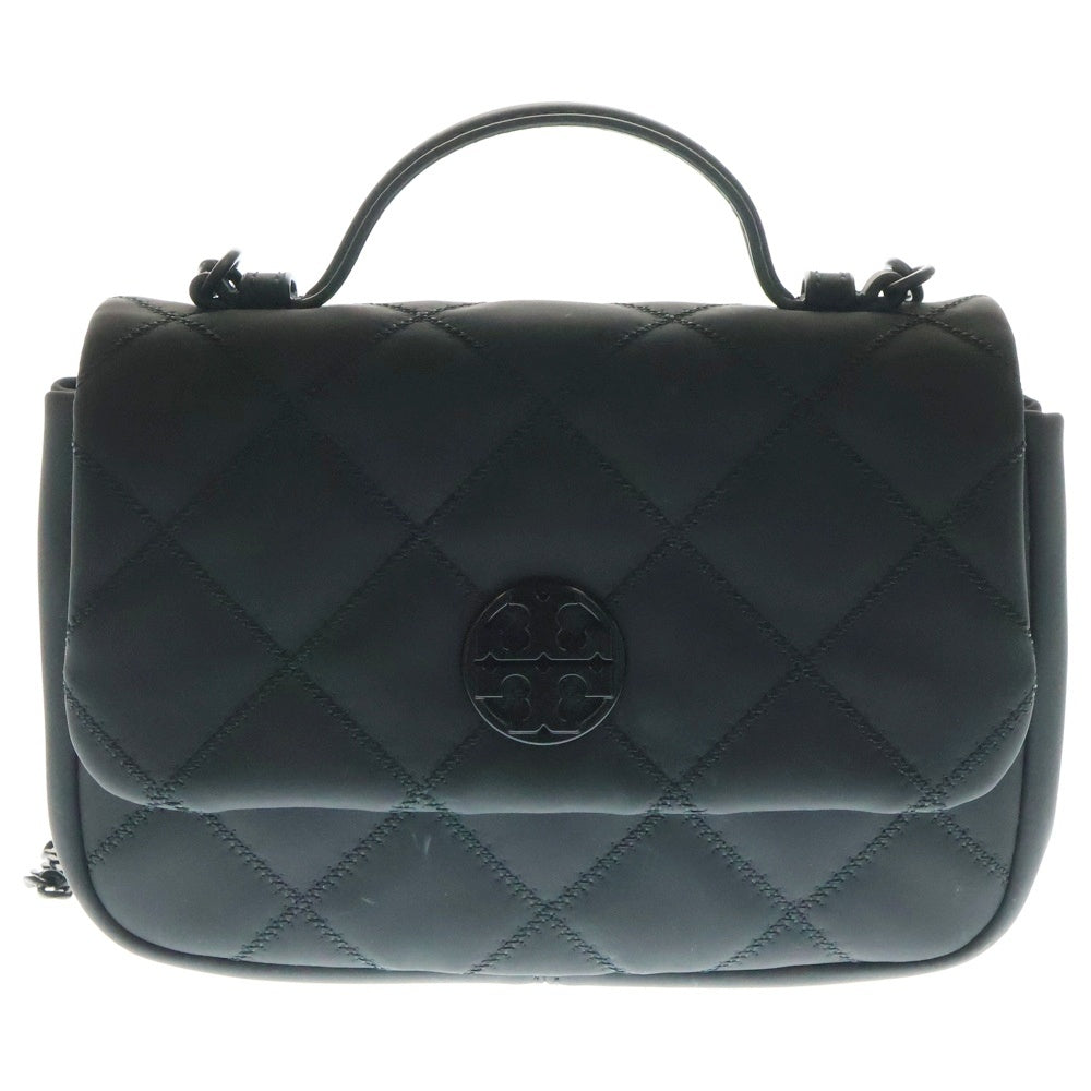 TORY BURCH(トリー バーチ) ロゴ キルティング レザー 2WAY ハンド ショルダー バッグ ブラック レディース