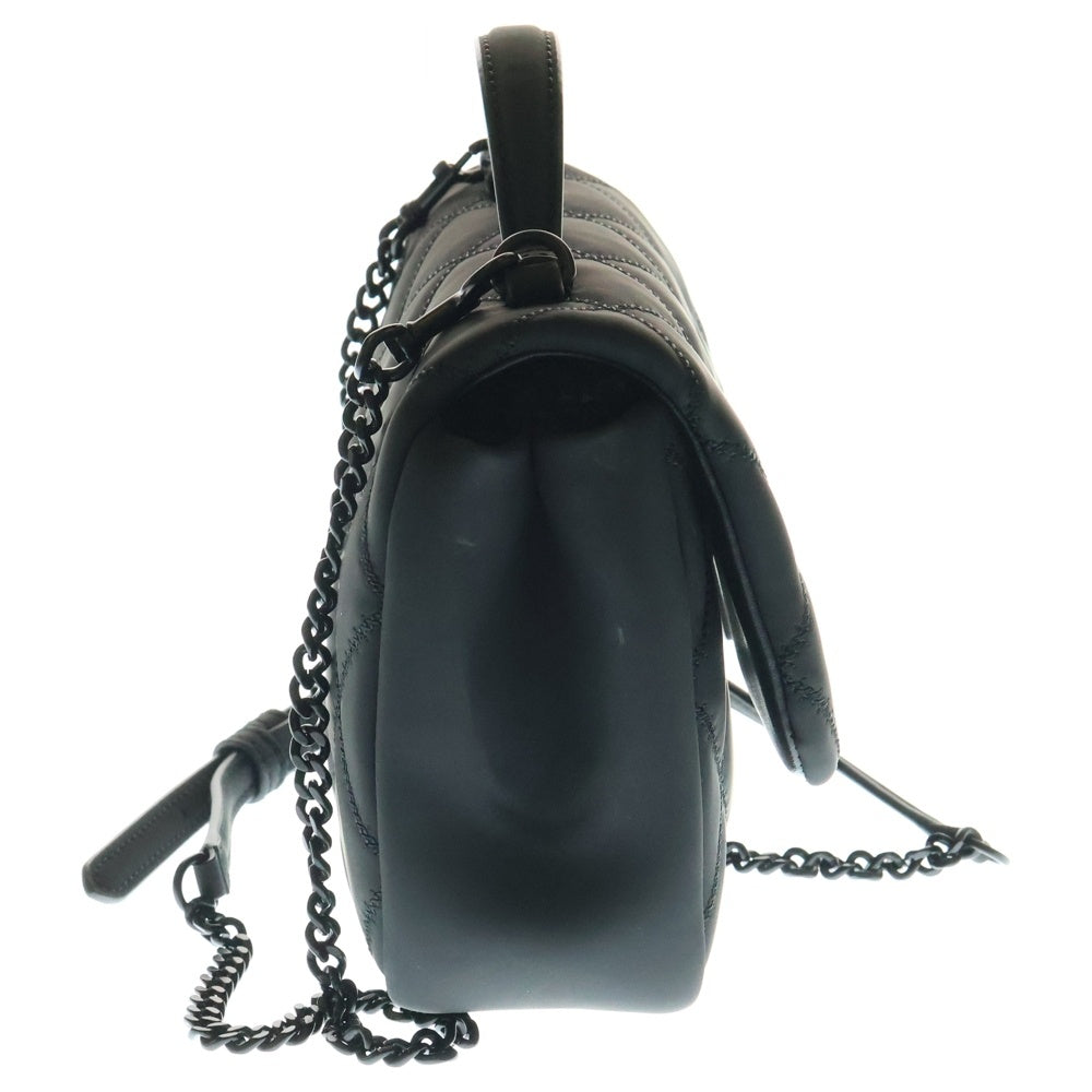 TORY BURCH(トリー バーチ) ロゴ キルティング レザー 2WAY ハンド ショルダー バッグ ブラック レディース