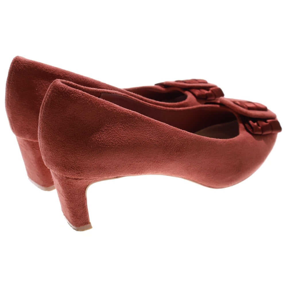 TOCCA(トッカ) リボンデザイン スエード ヒール レッド レディース