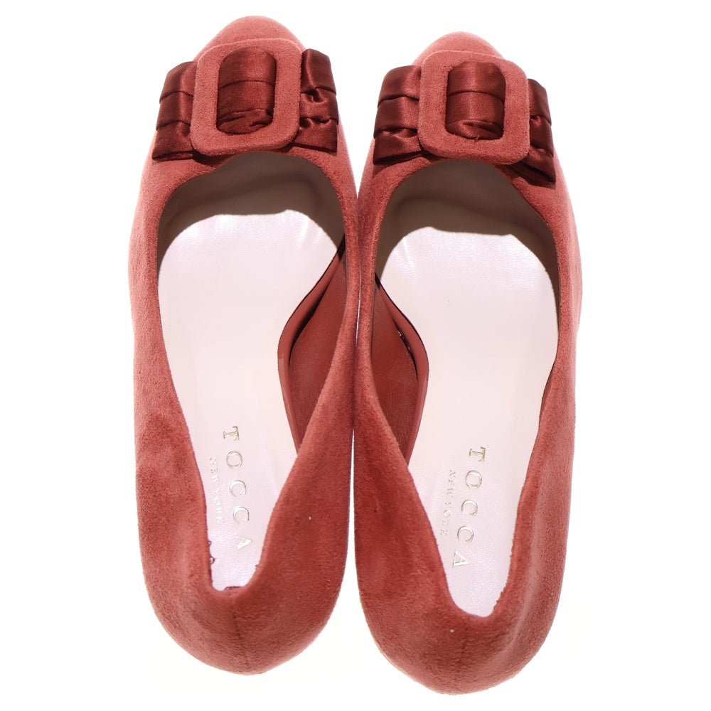 TOCCA(トッカ) リボンデザイン スエード ヒール レッド レディース