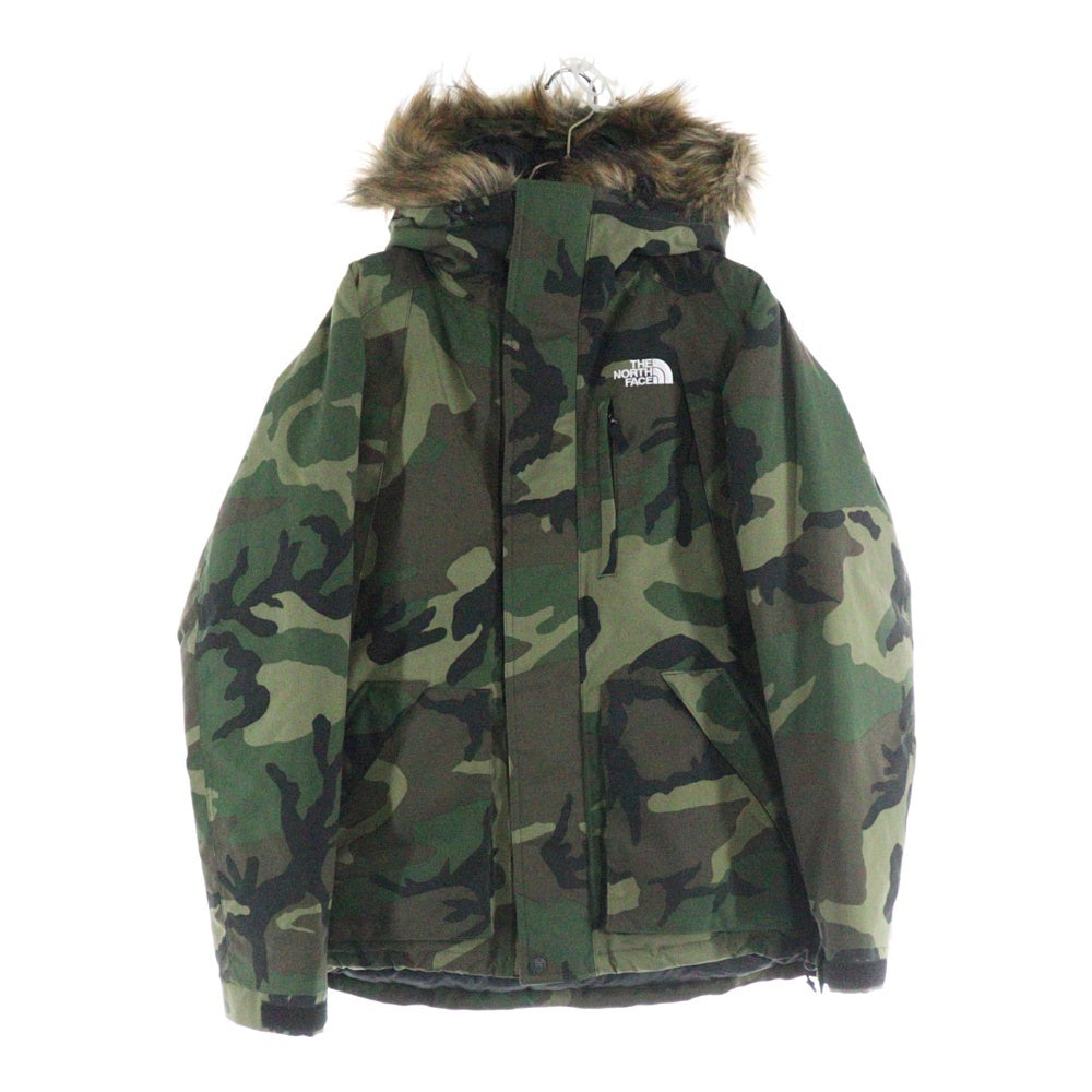 THE NORTH FACE(ザノースフェイス) NOVELTY ELEBUS JACKET ノヴェルティ エルバスジャケット 迷彩柄 ファー付 ジップアップフーデッドジャケット グリーン ND91535