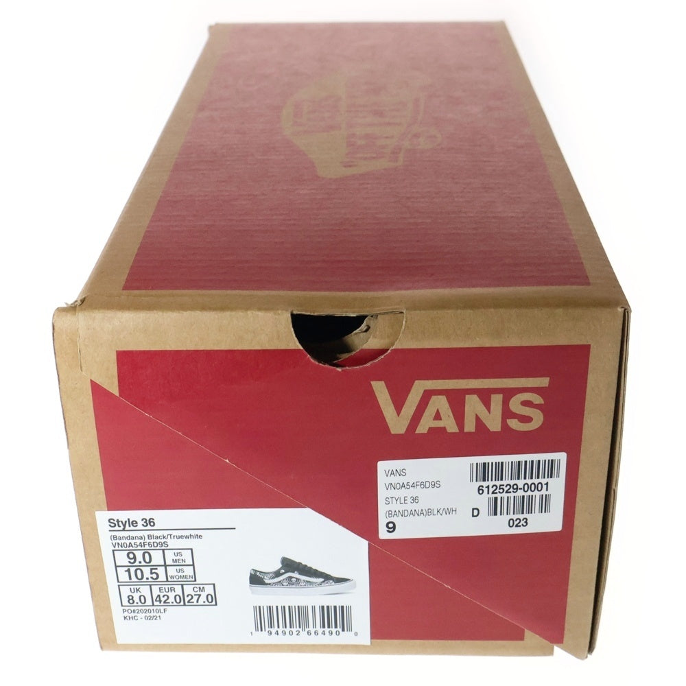VANS(ヴァンズ) OLD SKOOL STYLE 36 BANDANA オールドスクール スタイル36 バンダナ ローカットスニーカー ブラック/ホワイト US9/27cm VN0A54F6D9S