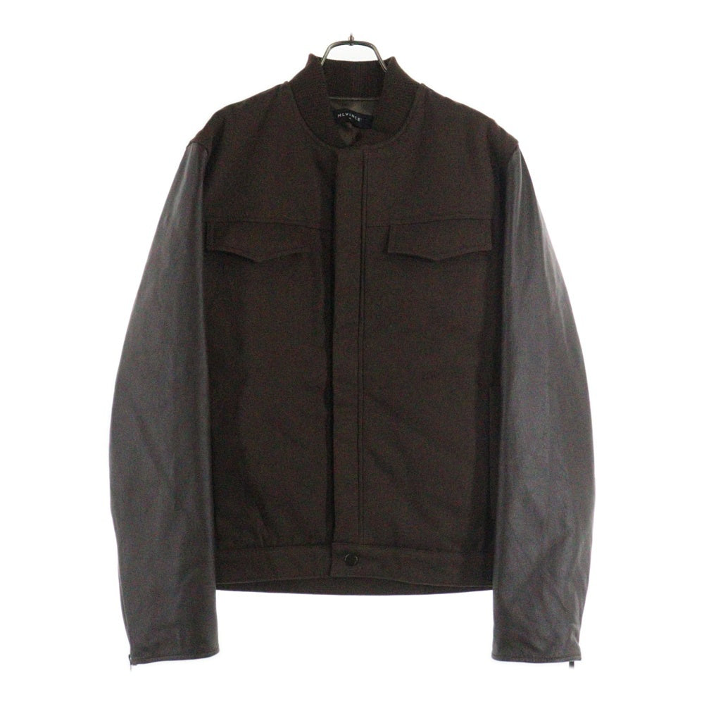 MLVINCE(メルヴィンス) MLVINCE(メルヴェンス) BERINGER LEATHER SLEEVE JACKET ベリンガー アームレザー切替ジャケット ブルゾン ブラウン