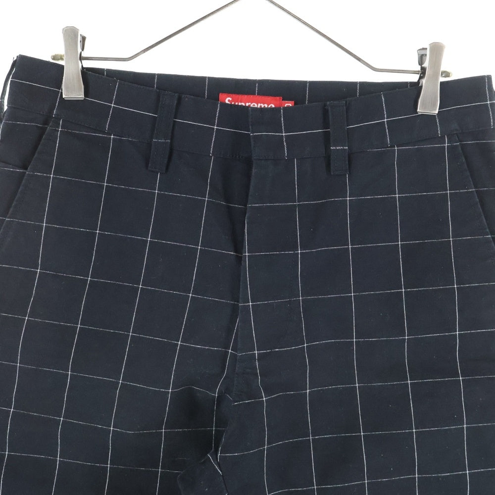 SUPREME(シュプリーム) 14SS Work Short チェック柄 ワークショーツ ハーフパンツ ブラック