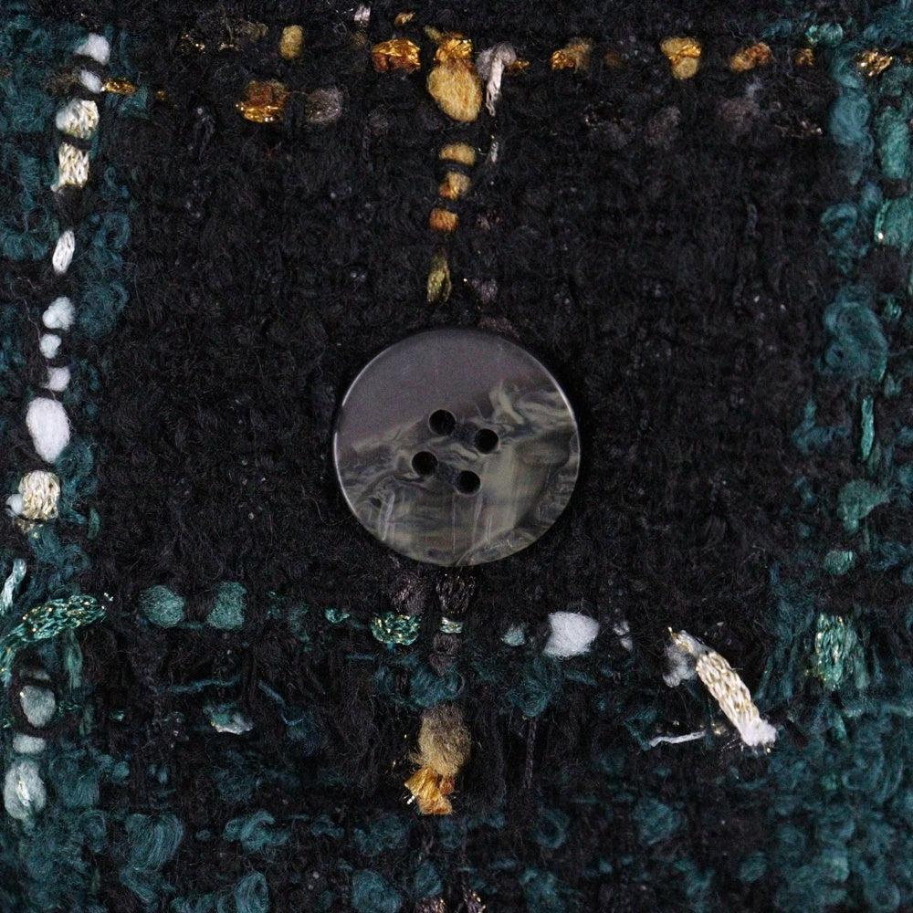 MLVINCE(メルヴィンス) MLVINCE(メルヴェンス)CHECK TWEED SHIRTS チェック柄 長袖ツウィードシャツ グリーン/ブラック