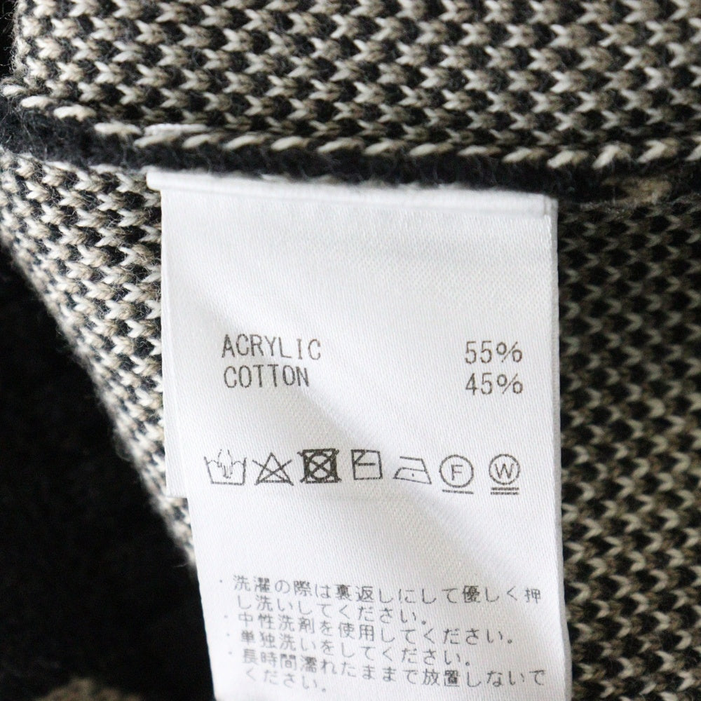 NO BRAND(ノーブランド) MLVINCE(メルヴェンス)PAISLEY DISTRESSED CARDIGAN ペイズリー ダメージ加工 アクリル混カーディガン ブラック