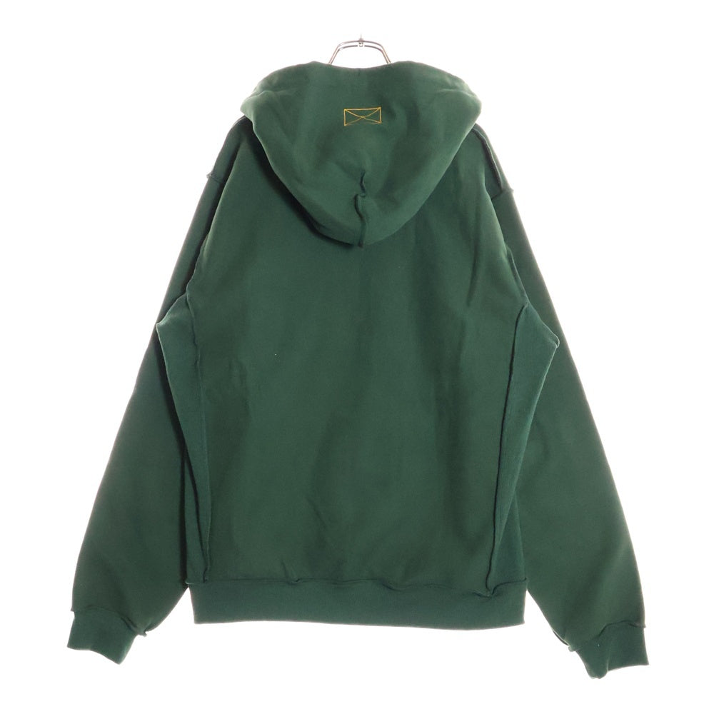 MLVINCE(メルヴィンス) 21AW HEAVY WEIGHT EMBROIDERY LOGO HOODIE ヘビーウェイト フロントロゴ インサイドアウト プルオーバーパーカー MV21AW02-PKC075GR