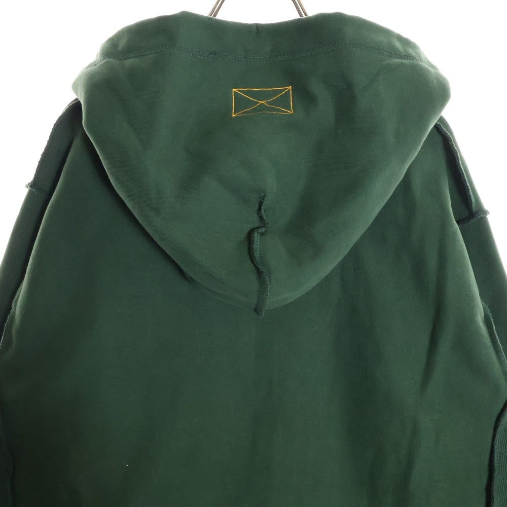MLVINCE(メルヴィンス) 21AW HEAVY WEIGHT EMBROIDERY LOGO HOODIE ヘビーウェイト フロントロゴ インサイドアウト プルオーバーパーカー MV21AW02-PKC075GR