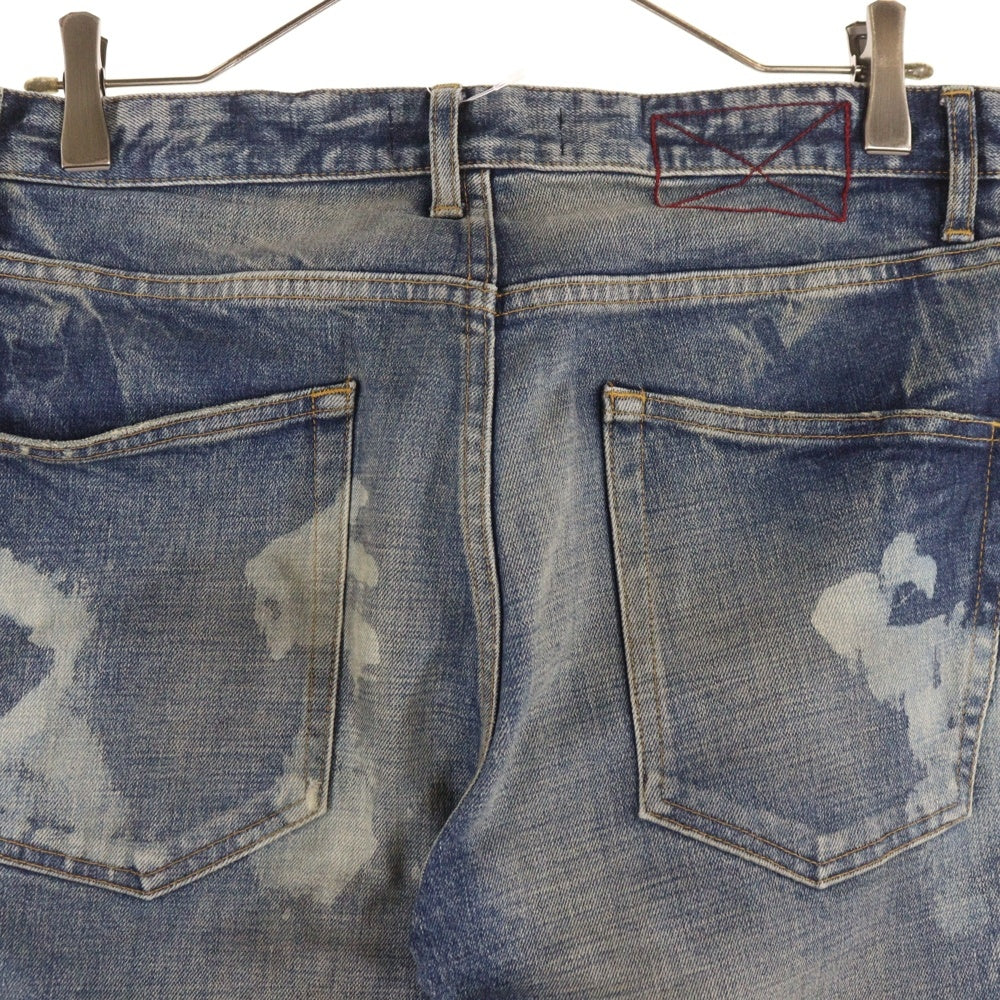 MLVINCE(メルヴィンス) MLVINCE(メルヴェンス)TYPE-1 SLIM DAMAGE JEANS タイプ1 ダメージ加工 裾ボタン スリムフィット デニムパンツ インディゴ