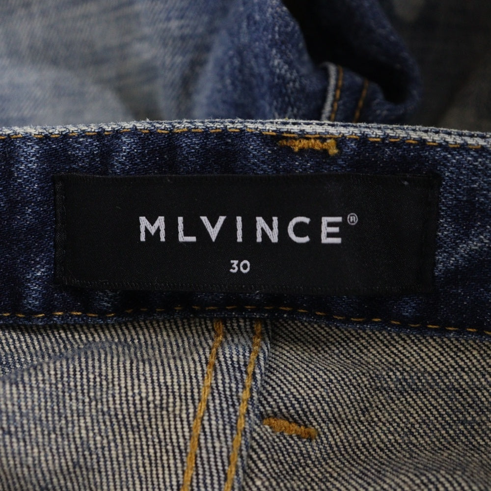 MLVINCE(メルヴィンス) MLVINCE(メルヴェンス)TYPE-1 SLIM DAMAGE JEANS タイプ1 ダメージ加工 裾ボタン スリムフィット デニムパンツ インディゴ