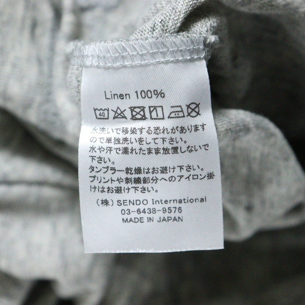 MLVINCE(メルヴィンス) 23SS LINEN PLAIN S/S TEE リネンTシャツ 半袖クルーネックカットソー グレー MV23SS5-PTE047GR