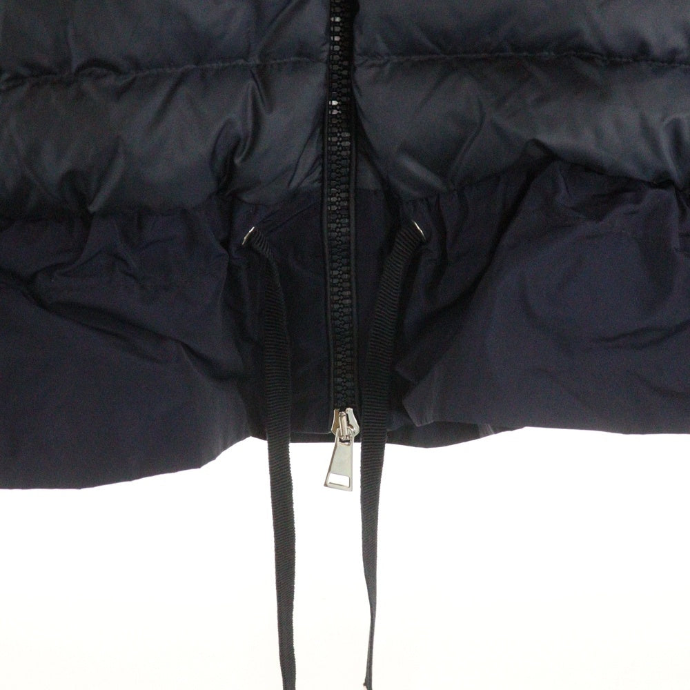 MONCLER(モンクレール) 18SS GILET 裾フリル 異素材切替 フーデッド ダウンベスト ネイビー レディース D10938452200 809AB
