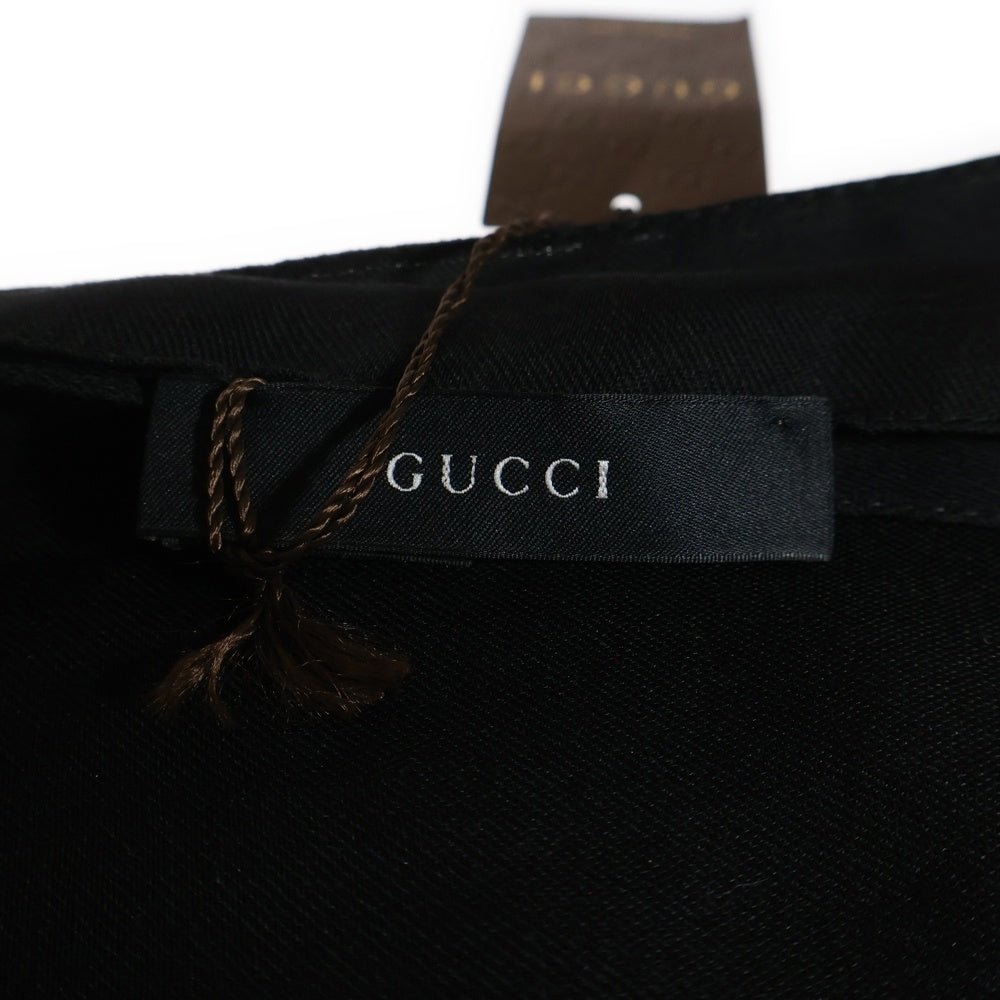 GUCCI(グッチ) GG柄 GGジャガード イタリア製 ウールシルク ストール マフラー ブラック 165903 3G646