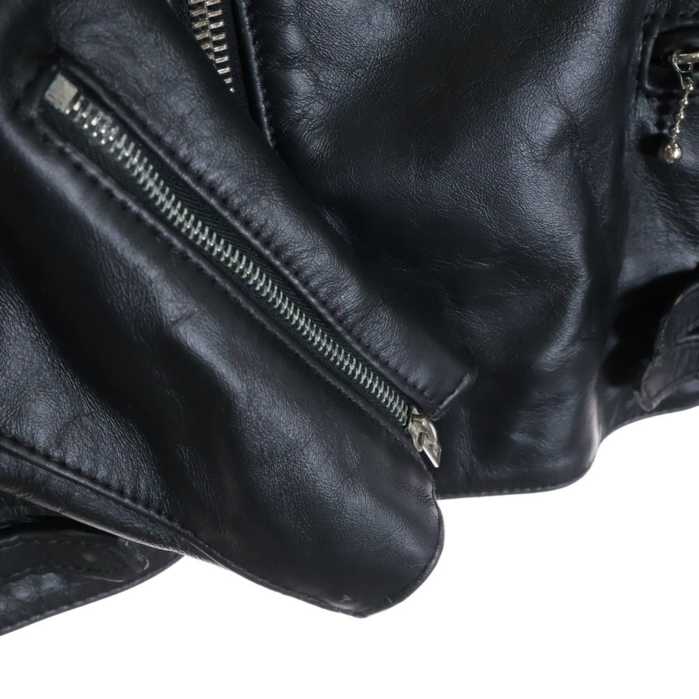 Lewis Leathers(ルイスレザー) AD2023 × COMME des GARCONS FOREVER LIGHTNING コムデギャルソン フォーエバー ライトニング カウハイド ダブル ライダースジャケット ブラック KZ-J001