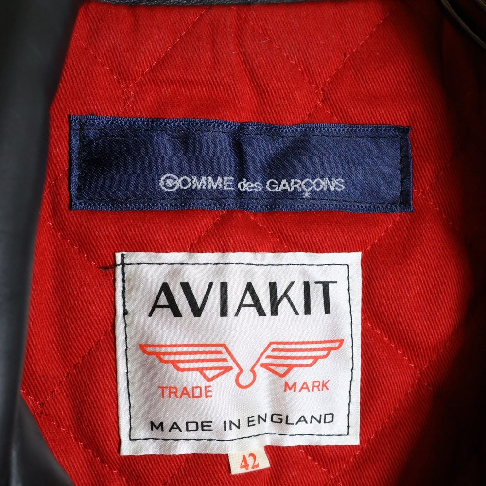 Lewis Leathers(ルイスレザー) AD2023 × COMME des GARCONS FOREVER LIGHTNING コムデギャルソン フォーエバー ライトニング カウハイド ダブル ライダースジャケット ブラック KZ-J001