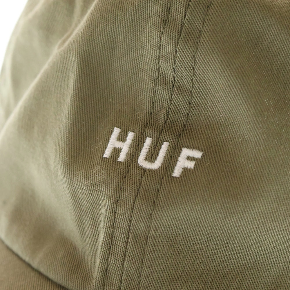 HUF(ハフ) ロゴ刺繍 コットンポリ 6パネルキャップ 帽子 カーキ