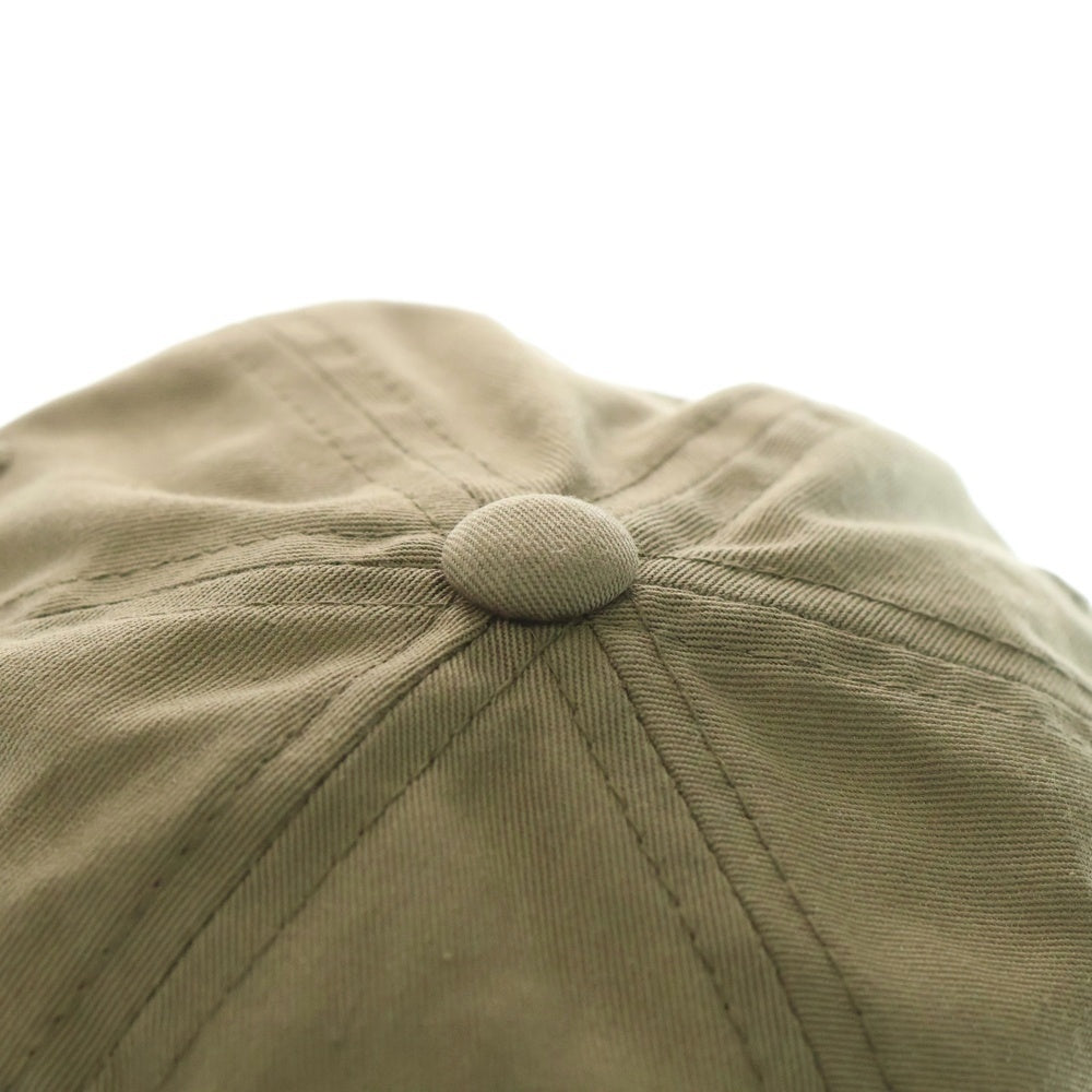 HUF(ハフ) ロゴ刺繍 コットンポリ 6パネルキャップ 帽子 カーキ