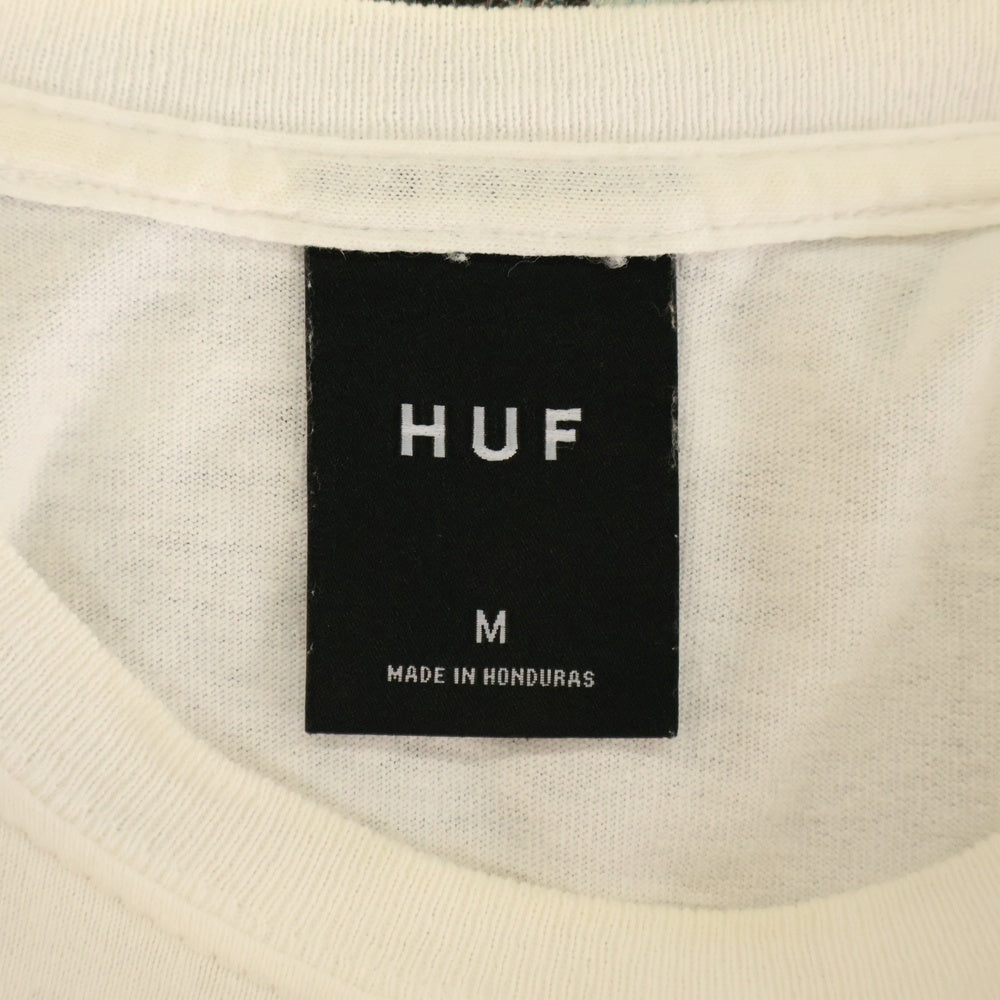 HUF(ハフ) 両面プリント クルーネック 半袖Tシャツ カットソー ホワイト
