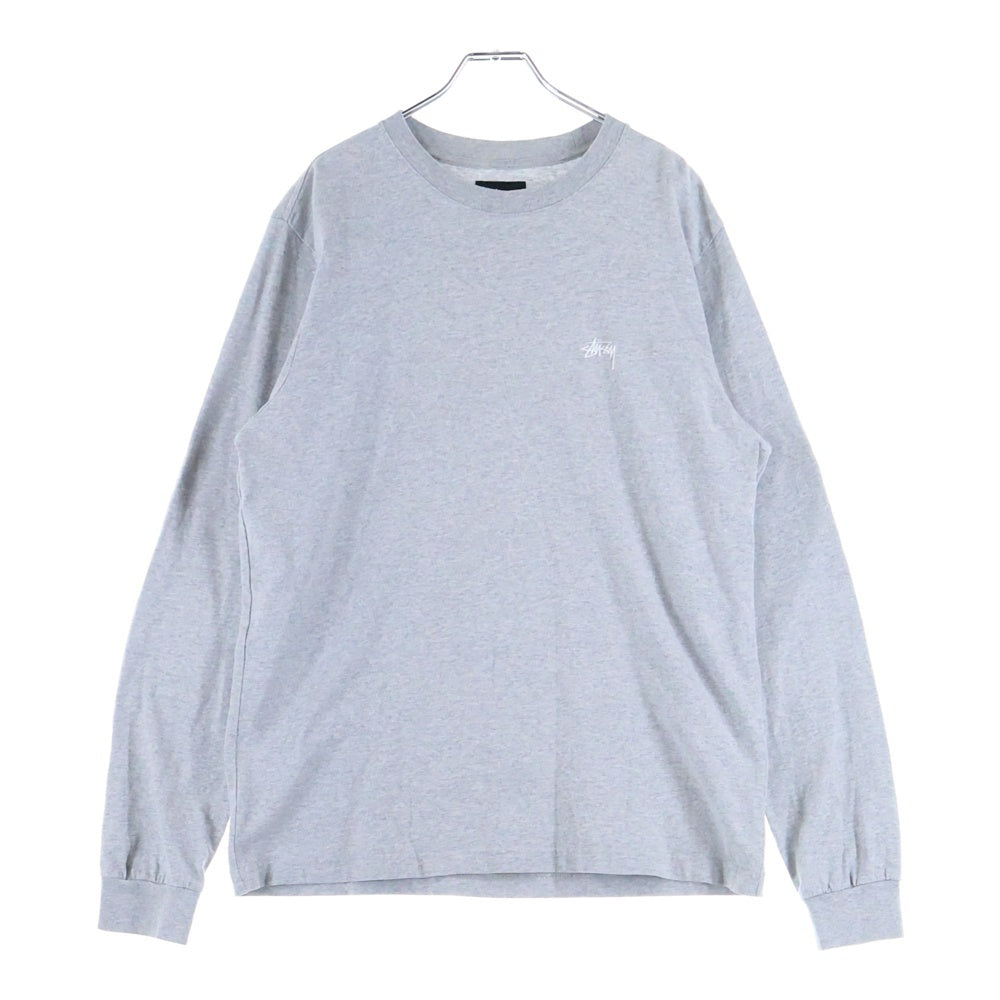 STUSSY(ステューシー) STOCK LOGO LS CREW ロゴ刺繍 クルーネック 長袖Tシャツ カットソー グレー 1140195