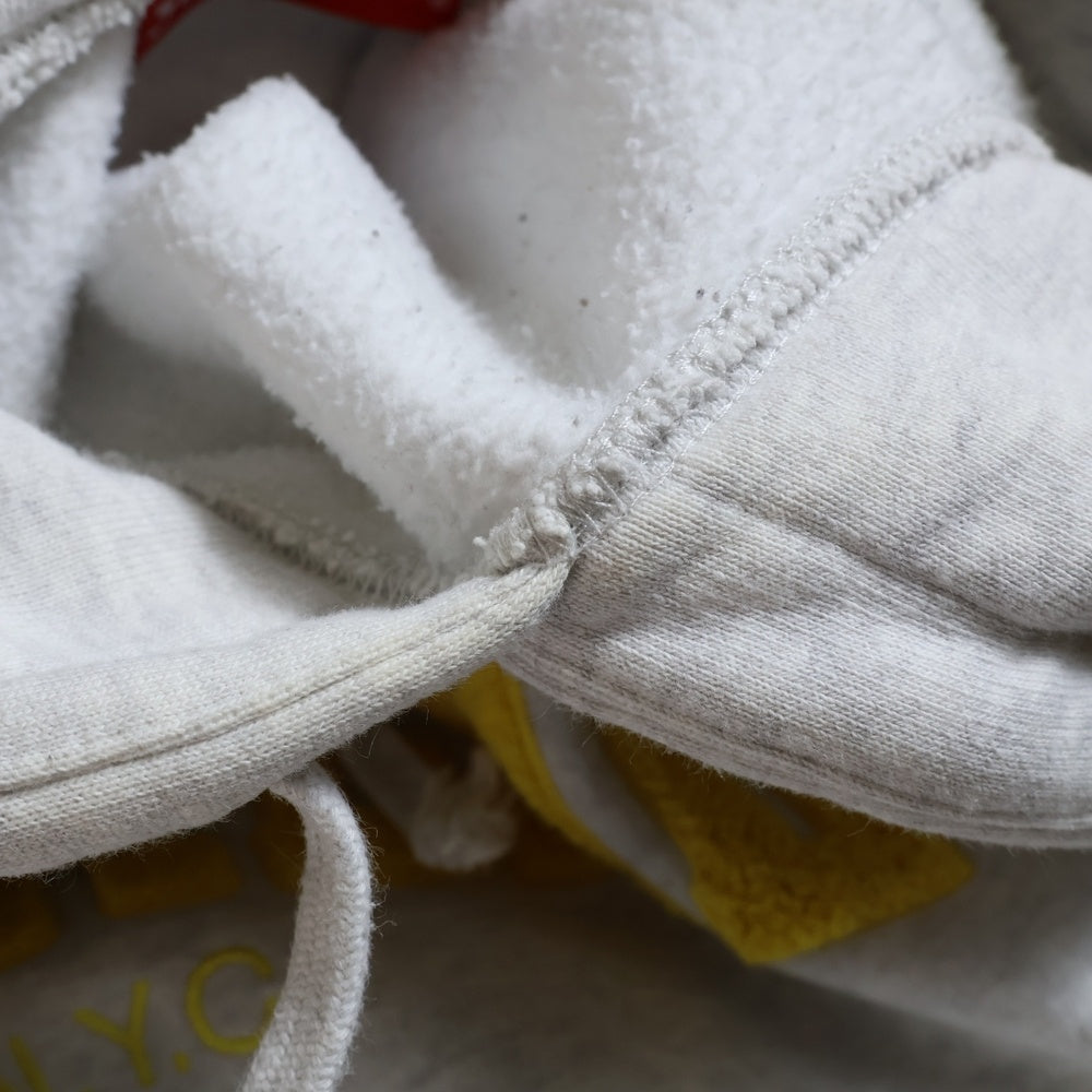 SUPREME(シュプリーム) 22SS Embroidered Chenille Hooded Sweatshirt フロントパイルロゴ シェニール スウェット プルオーバーパーカー グレー