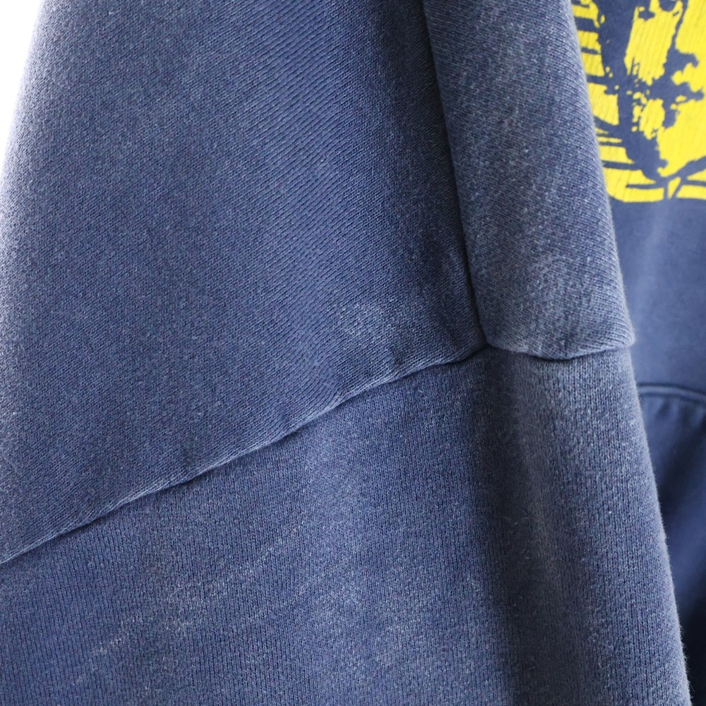 SAINT MICHAEL(セントマイケル) 24AW ANGEL HOODIE エンジェル ヴィンテージ加工 両面プリント スウェットプルオーバーパーカー フーディー ネイビー SM-YS1-0000-044
