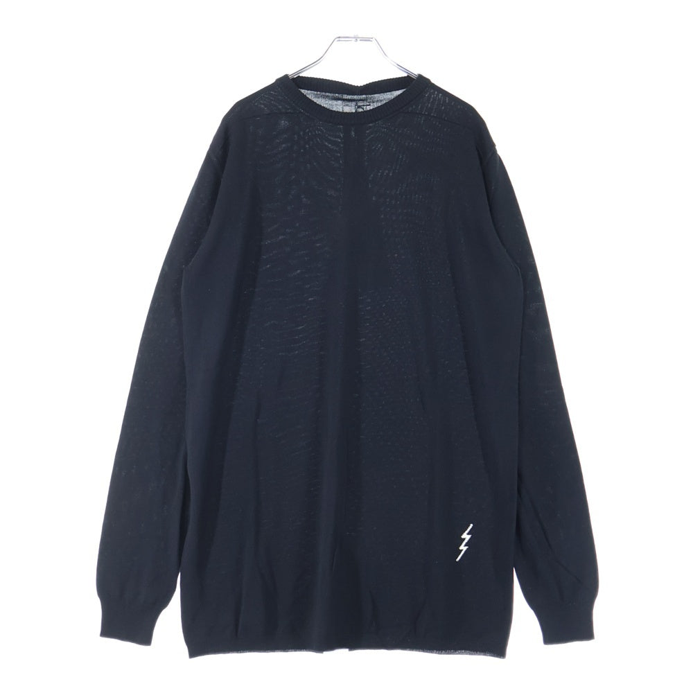 Rick Owens(リックオウエンス) 19AW OVERSIZED ROUND NECK オーバーサイズ ラウンドネック ウールニット セーター ブラック RR19F4689-M