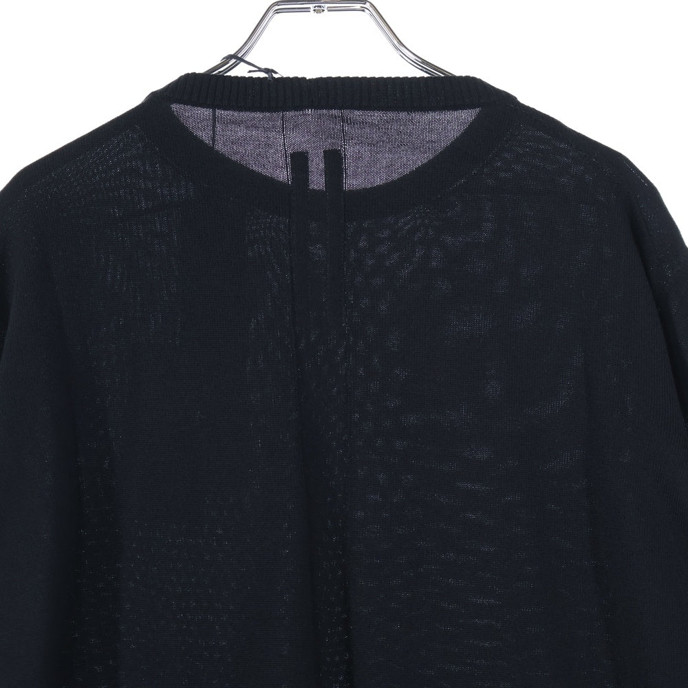 Rick Owens(リックオウエンス) 19AW OVERSIZED ROUND NECK オーバーサイズ ラウンドネック ウールニット セーター ブラック RR19F4689-M