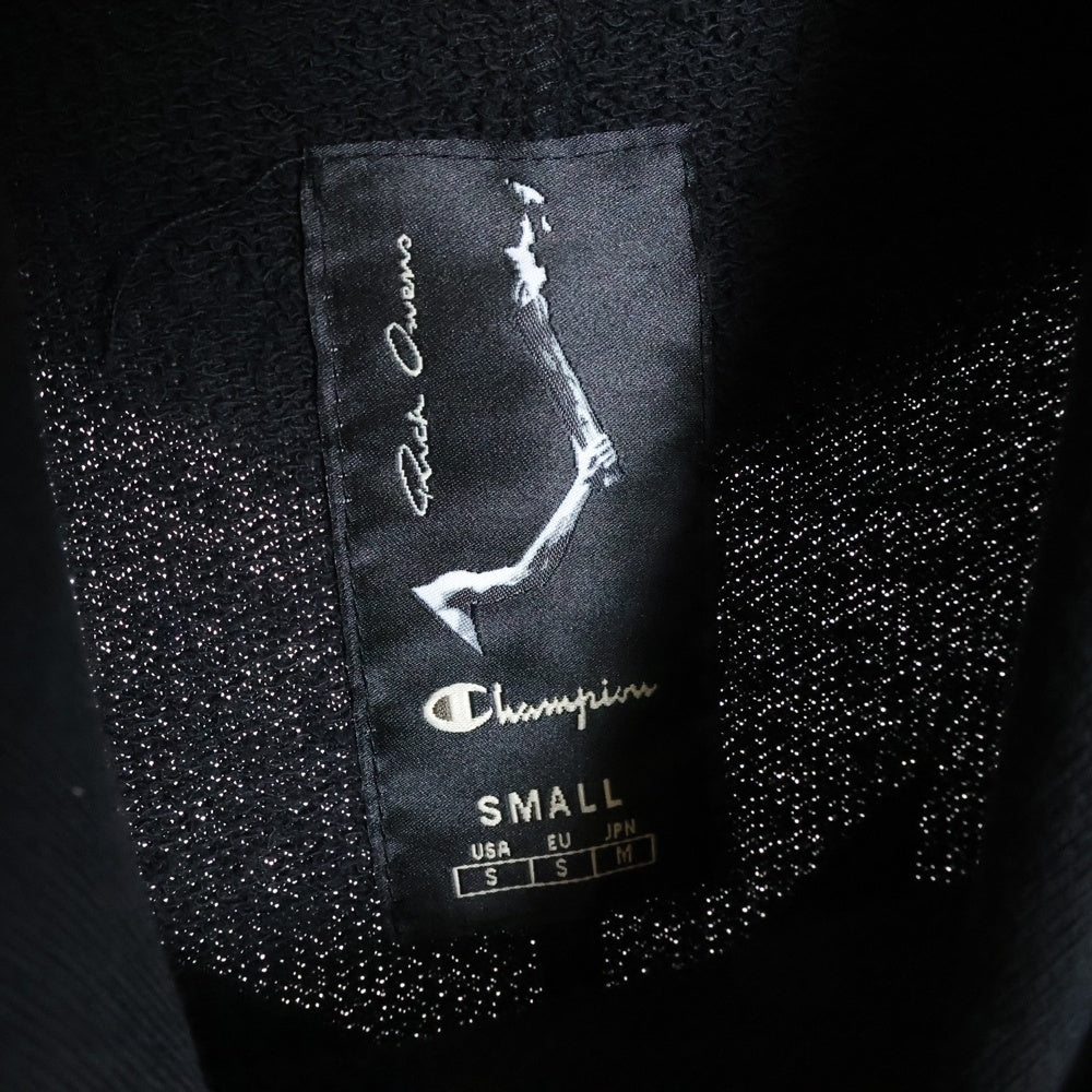Rick Owens(リックオウエンス) 20SS ×Champion PULLOVER HOODIE バック芒星 スウェット プルオーバーパーカー ブラック CM20S0015-215232