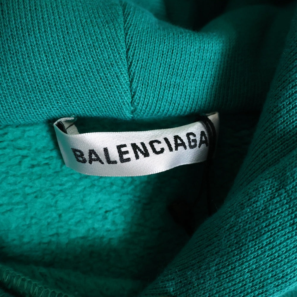 BALENCIAGA(バレンシアガ) 19SS BBロゴ オーバーサイズ スウェット プルオーバーパーカー グリーン 556111 TDV04