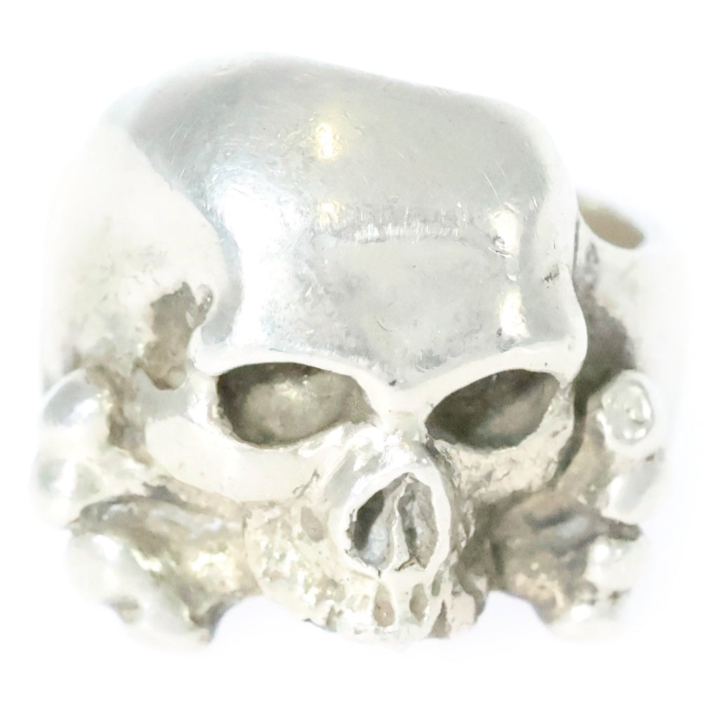 CRAZY PIG(クレイジーピッグ) THREE QUARTER SKULL & CB RING スリークォータースカル&CBリング 指輪 シルバー 19号