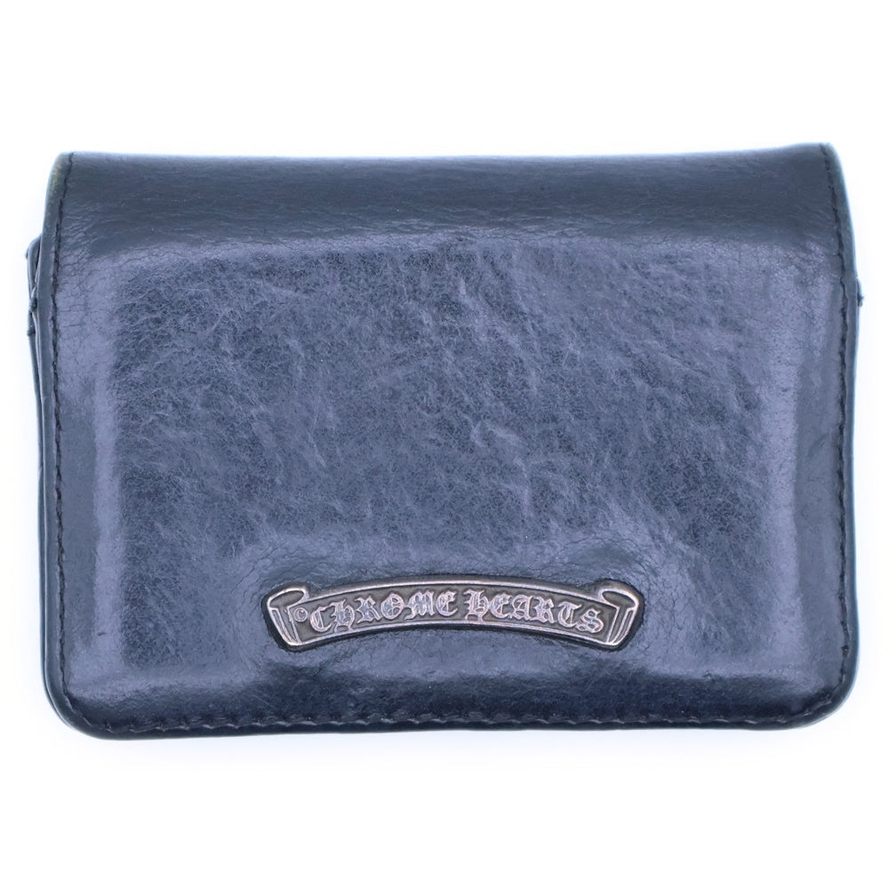 CHROME HEARTS(クロムハーツ) CRD CSE3PKTWDV1 スクロールラベル3ポケットレザーカードケース ブラック