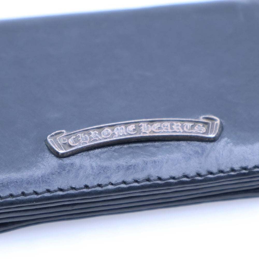 CHROME HEARTS(クロムハーツ) CRD CSE3PKTWDV1 スクロールラベル3ポケットレザーカードケース ブラック